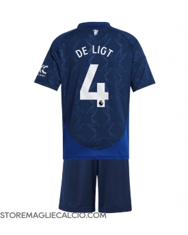 Manchester United Matthijs de Ligt #4 Maglia Gara Trasferta Repliche 2024-25 Bambino